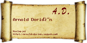Arnold Dorián névjegykártya